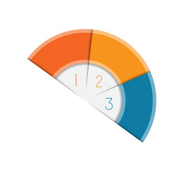 Semicircle template  for Infographic 3 positions