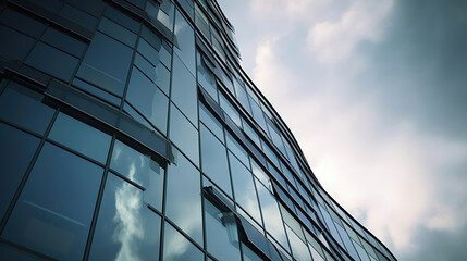 Fototapeta na wymiar modern office building with sky, generative ai