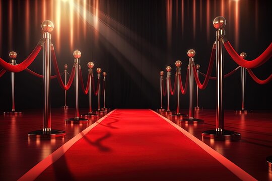 Red Carpet entrance illustration, generative ai
