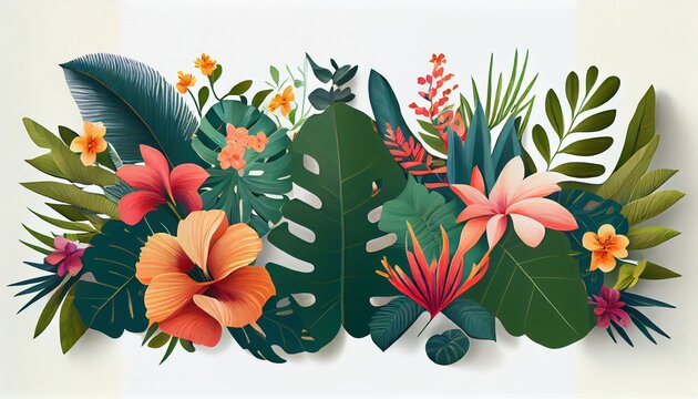Colorful botanical-inspired design, plants and flowers arranged in an eye-catching pattern. Perfect for projects related to nature, gardening, or floral design