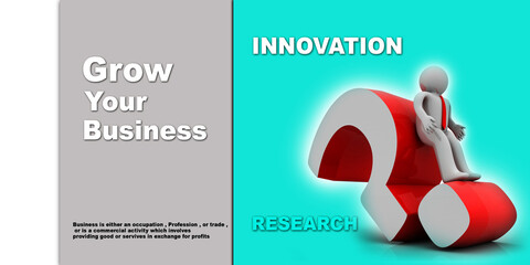 3d illustration Question Mark. 3D. 3d small people - complicated questionmark