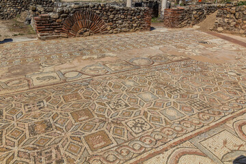 Floor mosaics at Heraclea Lyncestis ancient ruins near Bitola, North Macedonia