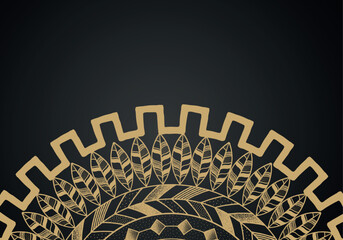 Golden luxury background vector. Gold black pattern frame design. ornament for wedding party invitation, fashion cover, spa beauty, bridal or yoga salon flyer, christmas holiday cards.