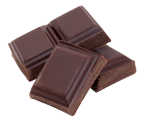 Piece of chocolate / transparent background