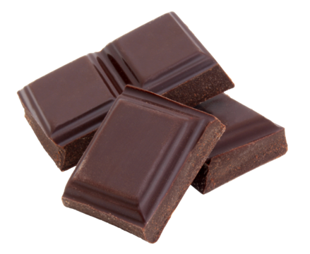Piece of chocolate / transparent background