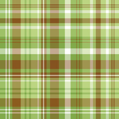 Seamless pattern in unusual green and brown colors for plaid, fabric, textile, clothes, tablecloth and other things. Vector image.