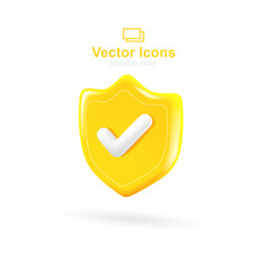 3d vector icon. Social media set. Shield icon. Protection symbol.	