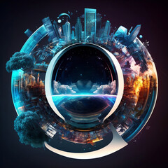 Metaverse universe. Digital transformation concept