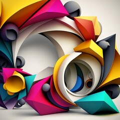 3D abstract colorful shapes background