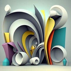 3D abstract colorful shapes background
