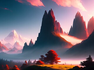sunset over the mountains