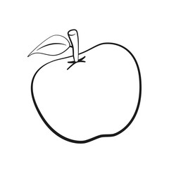 Apple outline. Cartoon. Vector illustration. Isolated on white background