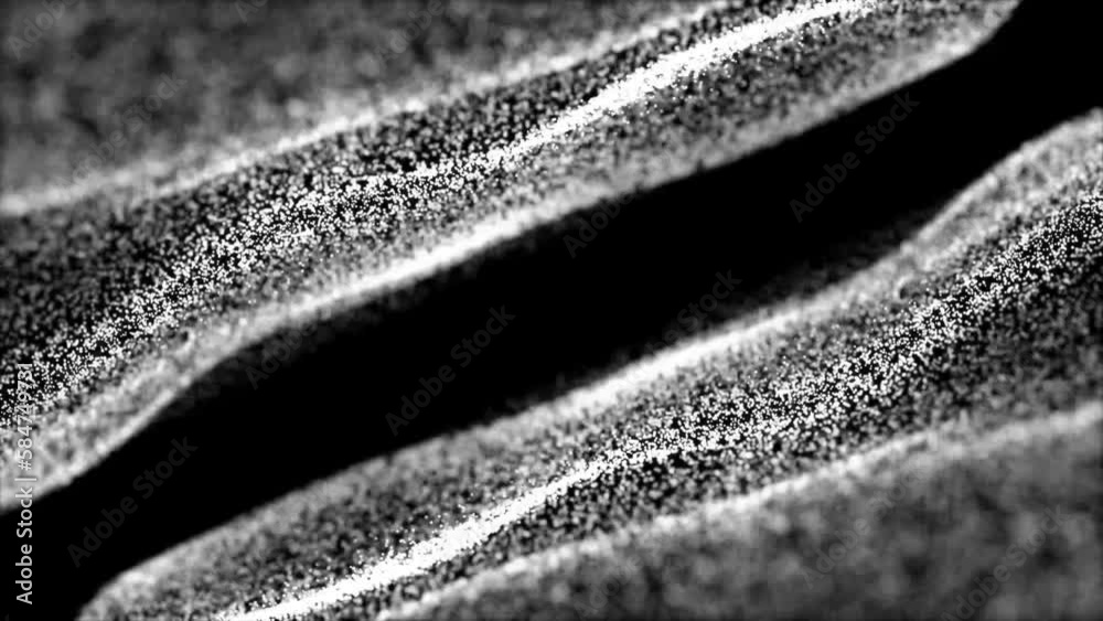 Aufkleber Abstract trapcode mir white color dots wave isolated on the black background. Abstract yellow background 3D wave lines flowing particles smooth curve shape dots blended mesh technology 