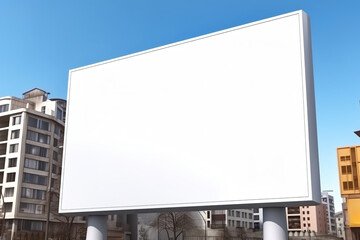 Obraz premium Billboard or Banner Mockup: White Screen for Custom Advertising Display & Presentation