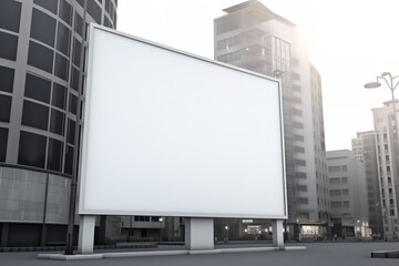 Billboard or Banner Mockup: White Screen for Custom Advertising Display & Presentation