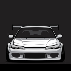 vector Race Car, king of the road, racing car drift car vector art print 