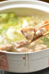 熱々の水炊き鍋