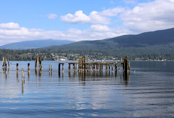 Calm waters of the Indian Arm ocean bay