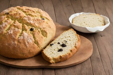 Naklejka premium homemade Irish Soda Bread, generative art by A.I.