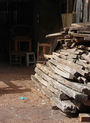 Old rustic furniture workshop in tigre argentina