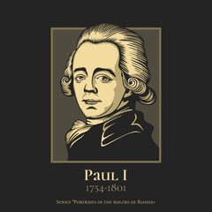 Paul I (1754-1801) was Emperor of Russia from 1796 until his assassination. Officially, he was the only son of Peter III and Catherine the Great.