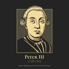 Peter III (1728-1762) was Emperor of Russia from 5 January 1762 until 9 July of the same year, when he was overthrown by his wife, Catherine II (the Great).