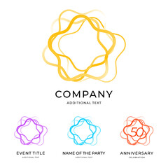 Stylish set of emblem or logo from the lines or anniversary sign - 584753579