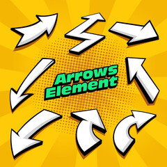 Cartoon arrows vector illustration. Suitable for comic, pop art, and cartoon design element.