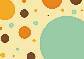 Abstract Geometric Scattered Circles Background in Retro Colors