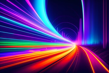  Hypnotic Speed Tunnel. Generative AI. 