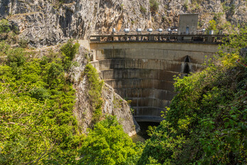 View of Matka dam in North Macedonia