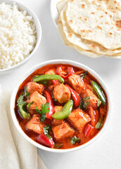 Thai style red chicken curry