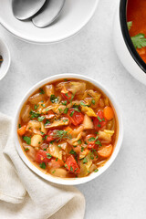  Cabbage soup in bowl