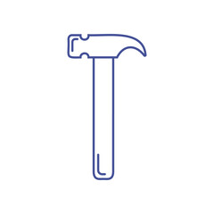 Hammer simple linear icon. Tool for construction, repair. Outline. Logo, symbol, sign for mobile concept and web design. Vector illustration, white background