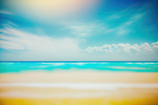 abstract landscape image of a beach the background is blurred. Generative AI