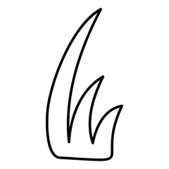 Abstract grass. Doodle vector black and white illustration.