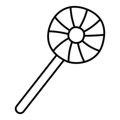 Obraz premium Lollipop doodle. Vector black and white illustration.