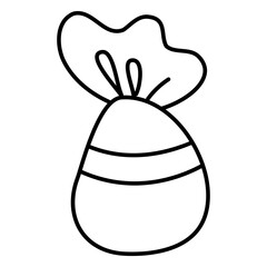 Abstract candy. Doodle vector black and white illustration.