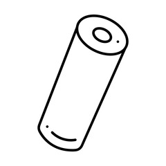 Cylindrical candy. Doodle vector black and white illustration.
