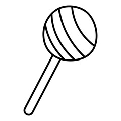 Round lollipop. Doodle vector black and white illustration.