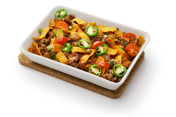 homemade frito pie in a casserole, southern food