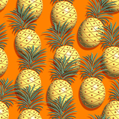 Pattern summer Mixed Fruits background. 3d illustration
