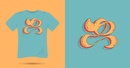 modern t shirt design with Arabic calligraphy means she in Arabic
- Vector