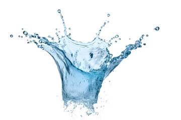 Fototapeta na wymiar Beautiful splash blue transparent water on white background. Generative AI