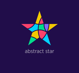 Obraz premium Modern abstract star logo icon. Unique design color transitions. Colorful luxury star logo template. vector.