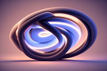 Round light bent, Widescreen Illustration - generative ai