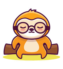 a cute cartoon style sloth