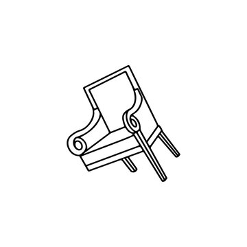 broken stool concept vector illustration