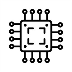 Sim card connection mobile technology communication isolated outline icon. Vector mobile telecommunications technology, internet circuit of microprocessor lines, computer chip, cpu chipset.