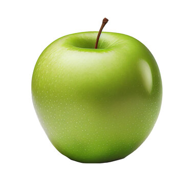 green apple on a transparent background. for decorating projects. generative AI